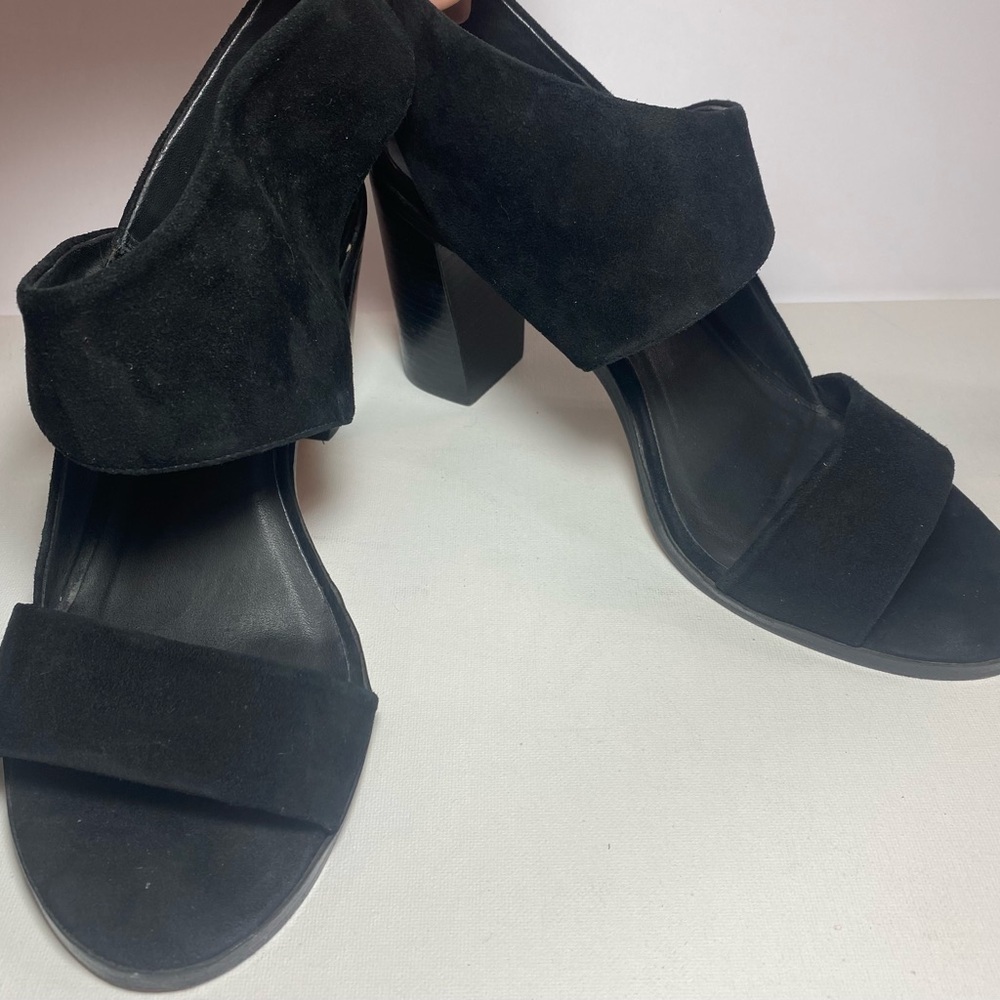 Bernardo Saks Fifth Avenue Black Suede Strap Heels